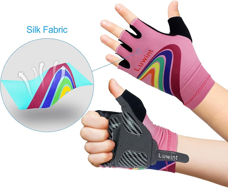 Luwint Kids Sport Gloves, Breathable Children Cycling Gloves Boy Girl 3-5 6-8 Years Workout Gloves for Bike Exercise Training - Image 2